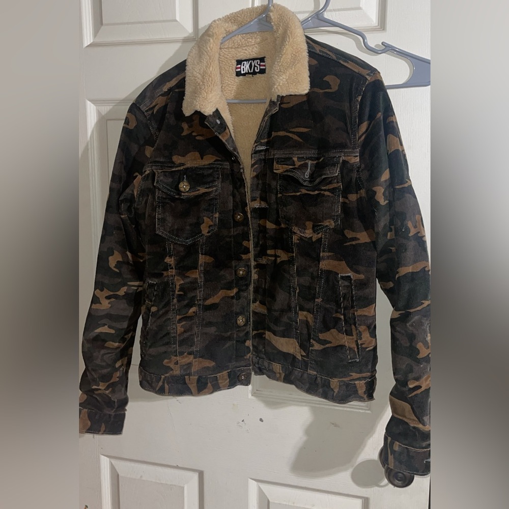 Cozy Jean coat / corduroy army print